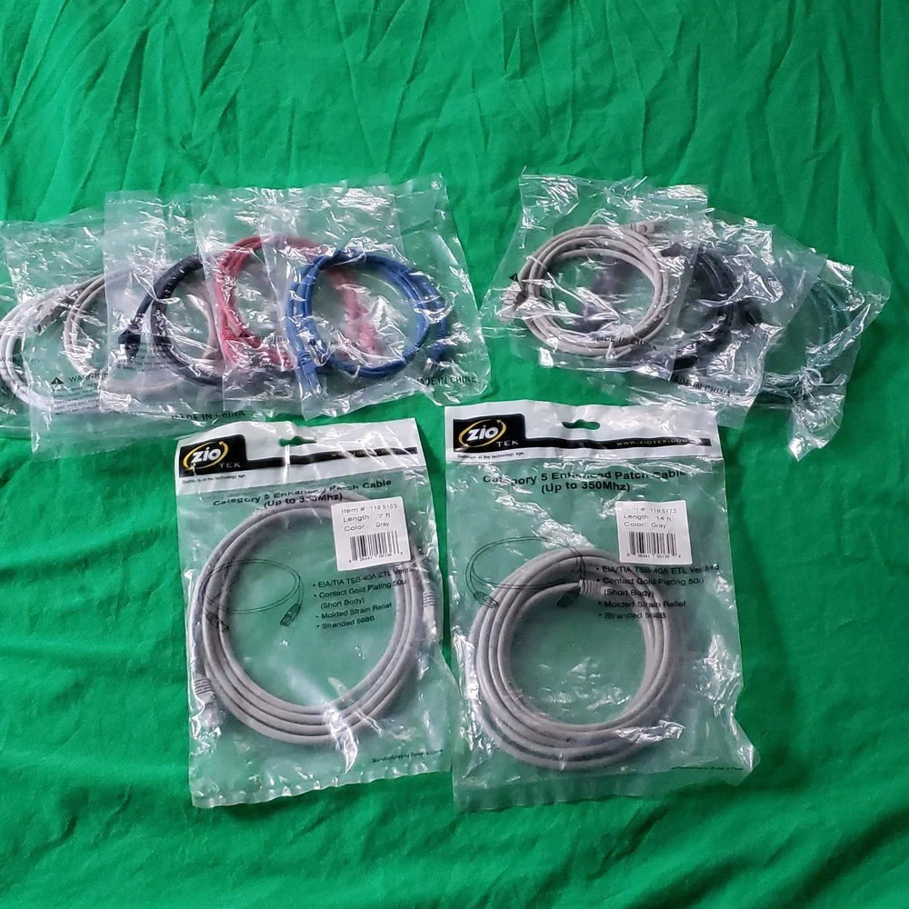 Bundle of Cat 5 Ethernet Patch Cables 5 (3ft) 3(6ft) 1(7ft) 1(14ft)